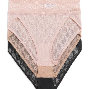 b. tempt'd by Wacoal Lace Kiss High Leg Panties, Pack of 3