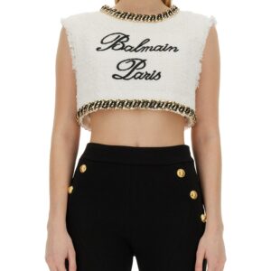 balmain tweed crop top