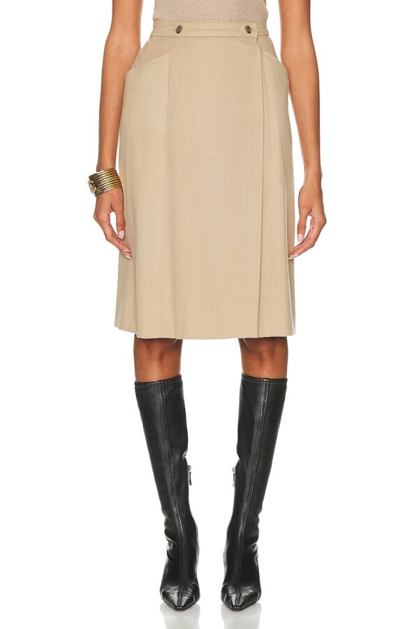 chanel Chanel Wrap Wool Skirt in Beige - Beige. Size 42 (also in ).