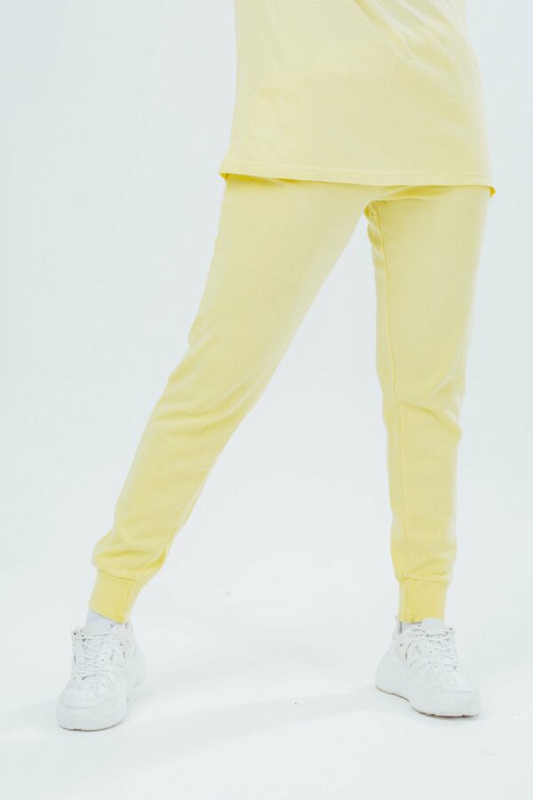 hype washed yellow scribble logo women's joggers