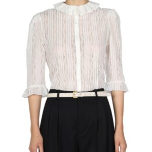 saint laurent ruching blouse