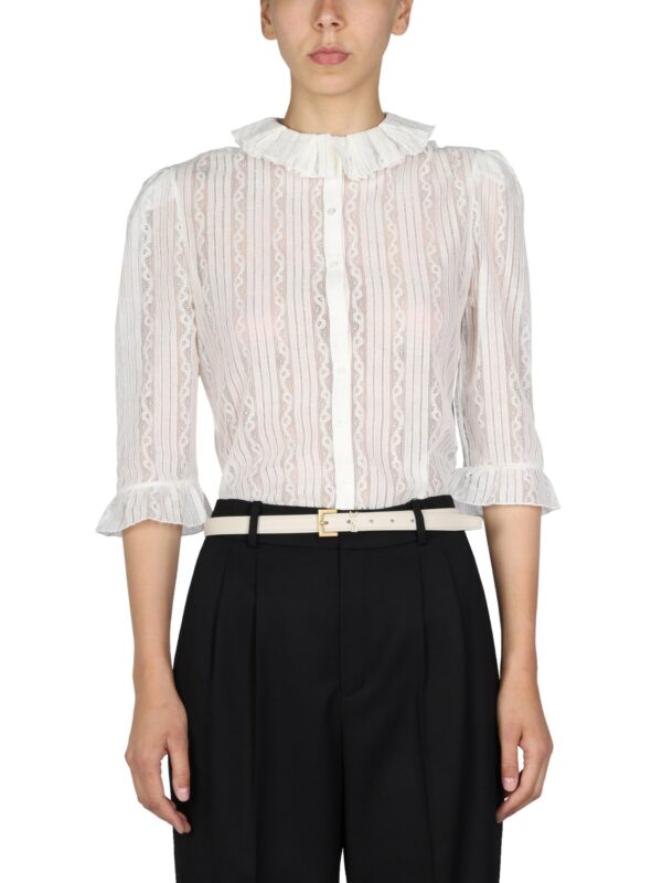 saint laurent ruching blouse