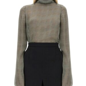 saint laurent silk charmeuse turtleneck blouse