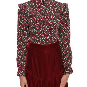 saint laurent stand up collar blouse