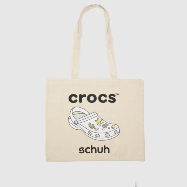 schuh natural crocs canvas tote bag