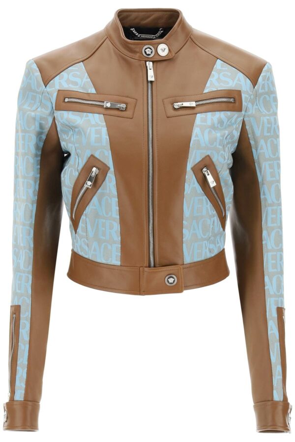 versace Allover Lamb Leather Biker Jacket