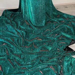 1 Meter Teal/Red Sparkly Glitter Moonlight Dress/Party/Drape Fabric 58