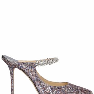 100mm Bing Glittered Fabric Mules