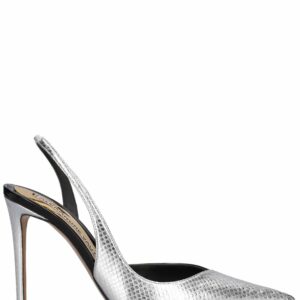 105mm Croc Embossed Leather Slingbacks