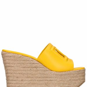 105mm Leather Espadrille Wedges