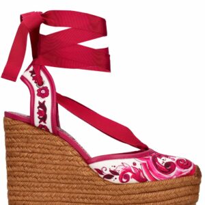 105mm Lola Maiolica Print Canvas Wedges