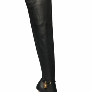 105mm Padlock Leather Over-the-knee Boot