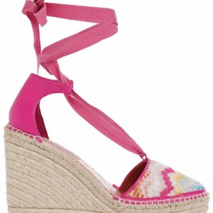 105mm Printed Canvas Espadrille Wedges