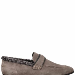 10mm Suede & Shearling Loafers