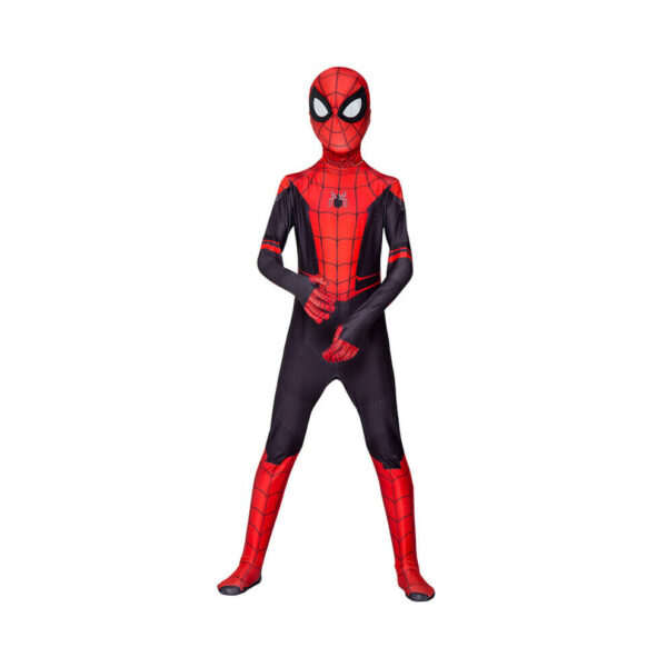 (11-12 Years) Adult Unisex Kids Spiderman Jumpsuit Super Hero One Piece Bodysuit Fancy Dress Up Party Halloween Cosplay Costume