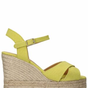 110mm Blaudell Cotton Espadrille Wedges