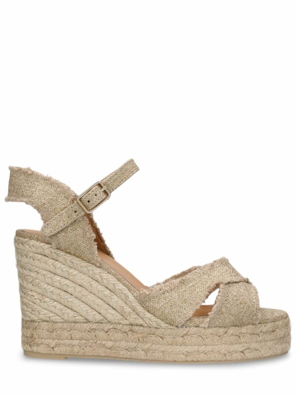 110mm Bromelia Linen Espadrille Wedges