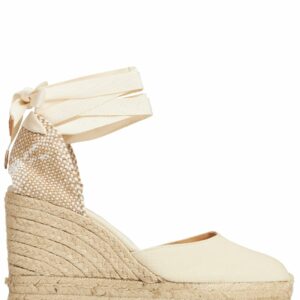 110mm Carina Cotton Espadrille Wedges