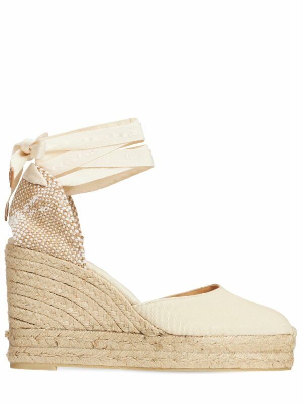 110mm Carina Cotton Espadrille Wedges