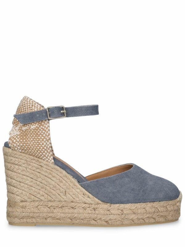 110mm Carol Denim Espadrille Wedges