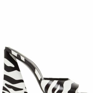 115mm Devon Zebra Print Leather Mules