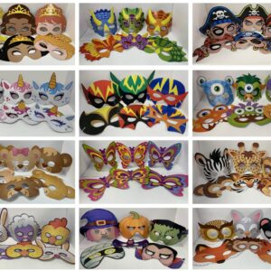 12 Card Masks Fancy Dress Costume Party Loot Bag Filler Face Mask