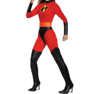 (160cm) The Incredibles Classic Mrs. Incredible Costumes Bodysuit Women Cosplay Dress Up Halloween Party