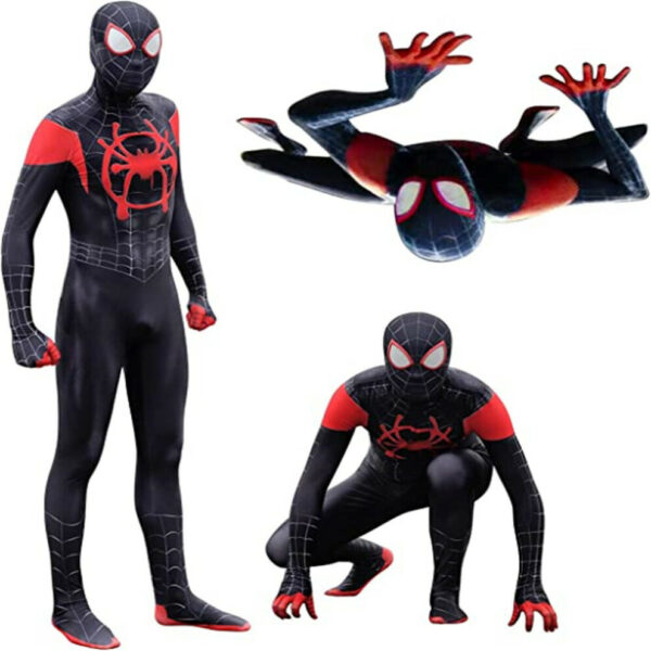 (170cm) Mens Spiderman Cosplay Halloween Party Costume Superhero Fancy Dress Jumpsuit Bodysuit Outfit