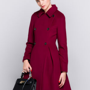 2024 Women Winter Coat Double-Breasted Flared Coat