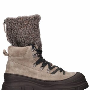 30mm Suede & Shearling Hiking Boots