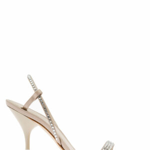 3JUIN eloise Beige Sandals With Rhinestone Embellishment And Spool Hight Heel In Viscose Blend Woman