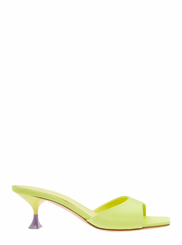 3JUIN kimi Lime Green Sandals With Contrasting Enamelled Heel In Viscose Woman