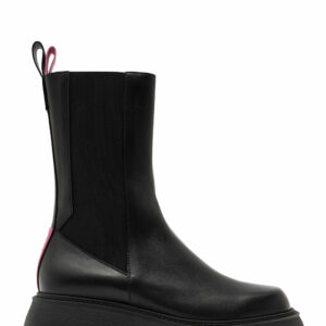 3JUIN tokyo Black Boots With Chunky Platform In Leather Woman