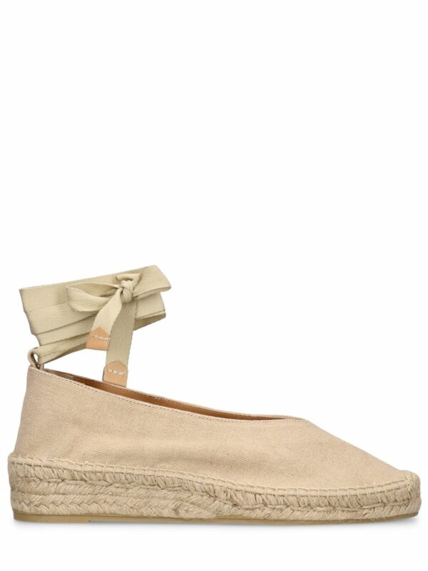 40mm Gea Cotton Espadrille Wedges