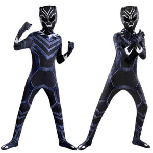 (5-6Years) Black Panther Kids Boys Cosplay Jumpsuit Halloween Party Costume Fancy Dress Up