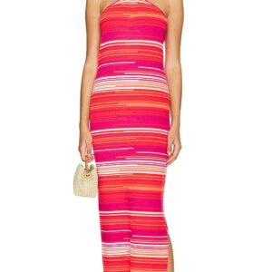 525 Emmy Halter Maxi Dress in Pink. Size L, S, XL, XS.