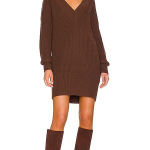 525 Varsity Sweater Dress in Brown. Size M, S, XS.