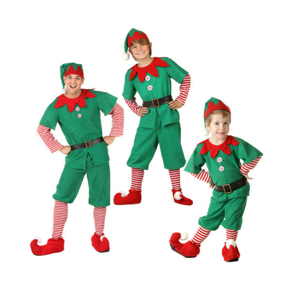 (6-7 Years, Boy) Christmas Family Matching Elf Cosplay Costume Womens Mens Kids Fancy Dress Santa Helper Xmas Holiday Party Outfits