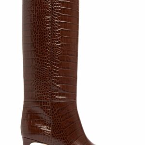 60mm Stiletto Croc Embossed Boots