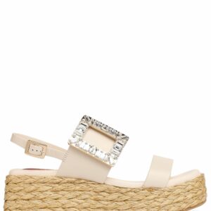 60mm Summer Strass Leather Wedges