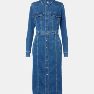 7 For All Mankind Denim midi dress