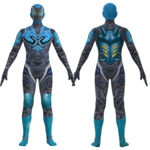 (8-9Years) Kids Blue Beetle Cosplay Party Costume Halloween Carnival Jumpsuit Fancy Dress