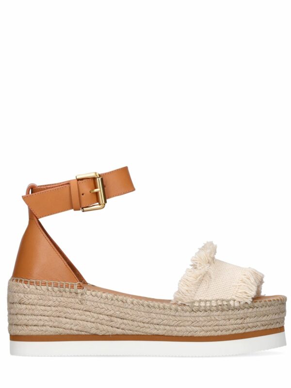 80mm Glyn Canvas Espadrille Wedges