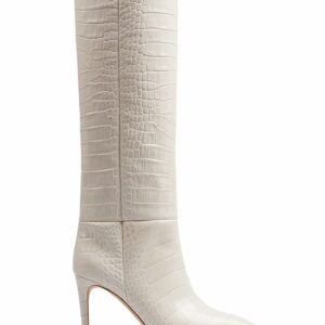 85mm Stiletto Croc Embossed Boots