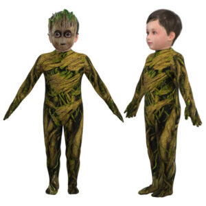 (9-10Years) Halloween I'm Groot Guardians Of The Galaxy Kids Jumpsuit Cosplay Party Costume Fancy Dress