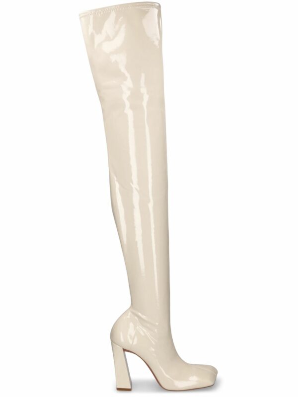 95mm Marine Latex Thigh-high Boots