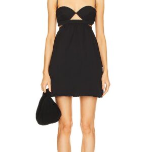 ADRIANA DEGREAS Mini Dress in Black. Size M.