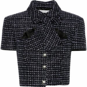 ALESSANDRA RICH- Checked Tweed Cropped Jacket