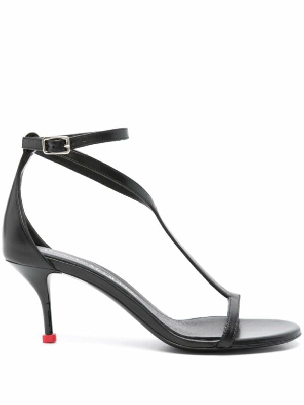 ALEXANDER MCQUEEN- Harness Leather Heel Sandals