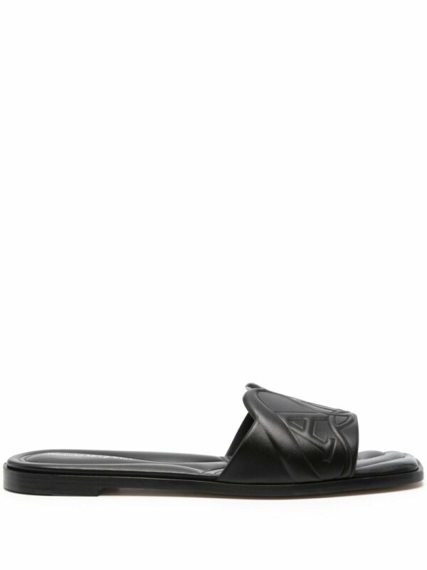 ALEXANDER MCQUEEN- Seal Leather Flat Sandals